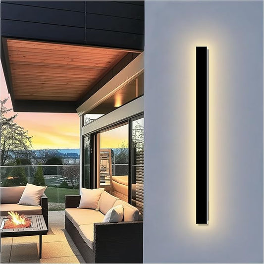 Modern Outdoor Wall Light, 59 Inch Long Outdoor Wall Sconces with Junction Box Cover 3000K LED Outside Wall Lights IP65 Waterproof Wall Mount Exterior Light Fixture for House Garage