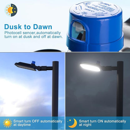 3Pack 400W LED Parking Lot Lights Outdoor 60000lm (Eqv.1600W MH/HPS) 5000K IP65 Led Parking Lot Lighting Pole Mount with Smart Photocell & Slipfitter Mount for Parking Lot/Driveway/Yard/Stadium