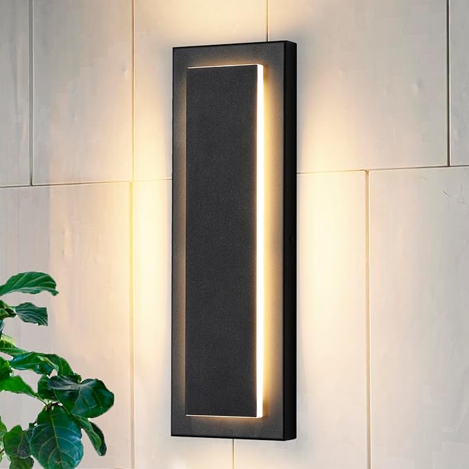 1 Pack Outdoor Wall Light For House,Modern Wall Lighting,Waterproof Exterior Lighting Fixtures Wall Mount,3000K Warm White,960LM,Porch Lights Outdoor, Patio Entrance Front Door Light 12W,15.7"