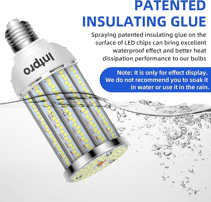 Intpro LED Corn Light Bulb LED Light Bulb 450W Equivalent 5500 Lumen 6500K 40W Large Area Cool Daylight White E26/E27 Base for Outdoor Indoor Garage Warehouse Factory Workshop Street Backyard 2Pack