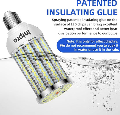 Intpro LED Corn Light Bulb LED Light Bulb 450W Equivalent 5500 Lumen 6500K 40W Large Area Cool Daylight White E26/E27 Base for Outdoor Indoor Garage Warehouse Factory Workshop Street Backyard 2Pack