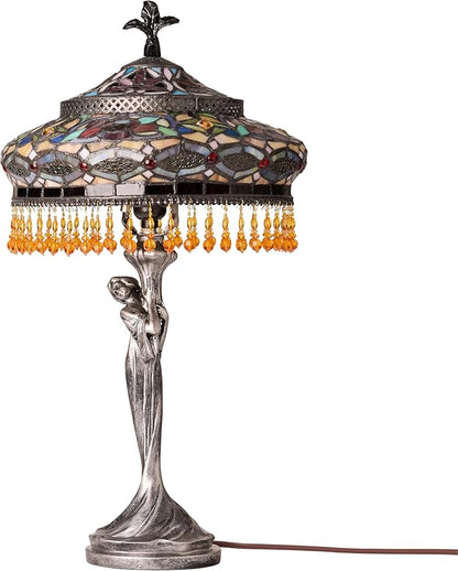 RIVER OF GOODS 24" H Parisian Antique Silver Bell Shade Novelty Table Lamp