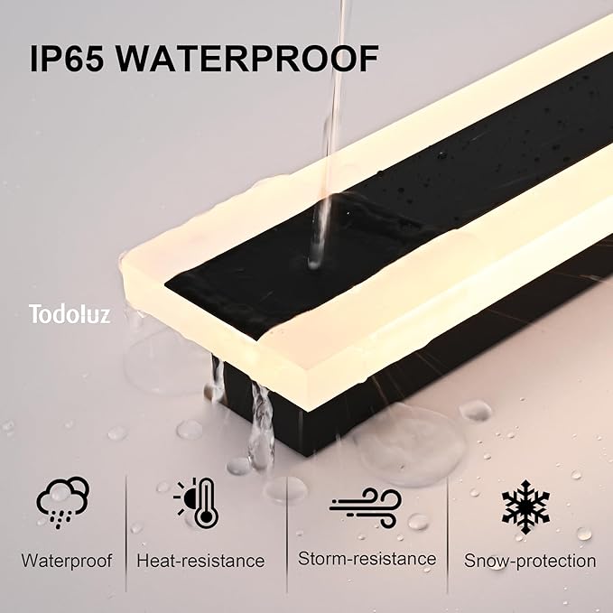 TODOLUZ 2-Pack 40-Inch LED Long Outdoor Wall Light Fixture, 30W IP65 Waterproof Exterior Linear Wall Mount Lighting, 5 Color Temperature Mode (3000K/3500K/4500K/5000K/6000K)