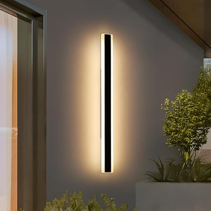 Outdoor Long Strip Wall Lights, 59inch Modern LED Wall Sconces, 3 Color 3000K/4500K/6000K, IP65 Waterproof, Black Outside Garage Lighting Fixtures for House, Patio, Garden, Balcony