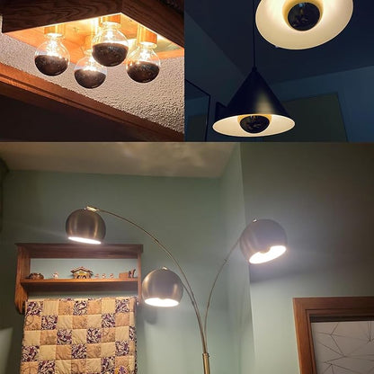 Dimmable Half Chrome Light Bulb, 6W (60W Eqv.), Anti Glare LED Light Bulbs, E26 Silver Dipped Bulb,3000K Soft White G25 Globe Light Bulbs for Bathroom, Vanity, Mirror,4Pcs.