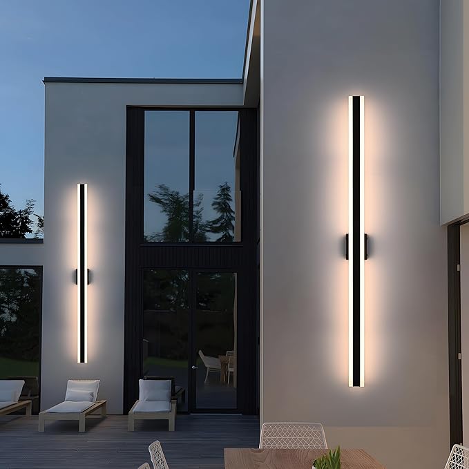 TODOLUZ 2-Pack 60-Inch LED Long Outdoor Wall Light Fixture, 42W IP65 Waterproof Exterior Linear Wall Mount Lighting, 5 Color Temperature Mode (3000K/3500K/4500K/5000K/6000K)