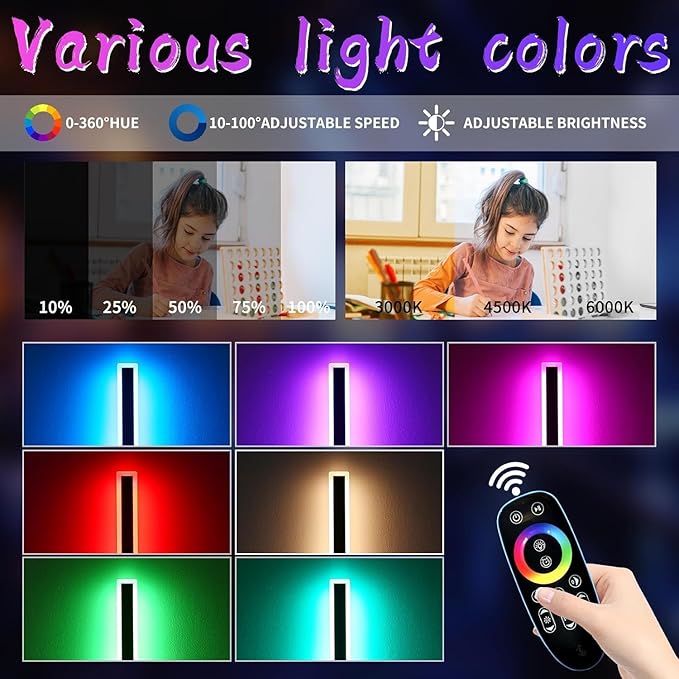 2 Pack Modern Outdoor Wall Lights, 39.3inch RGB LED Wall Sconce, IP65 Waterproof, Multi-Color Dimmable Light Fixture, Wall Mounted Lamps for Porch, Patio, Garage, House, with Remote Control