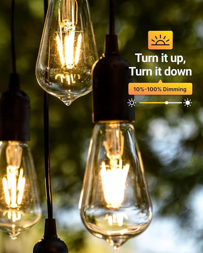 Sunco 12 Pack Dusk to Dawn LED Outdoor Lights Bulb, ST64 Edison Style Automatic Light Sensing Bulbs, 800 LM, 7W (60W Equivalent), ST19, 5000K Daylight, E26 Base UL