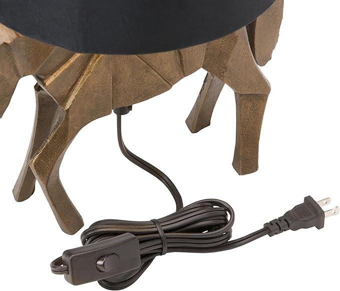 RIVER OF GOODS 17.75 H Gold Origami Horse Base Table Lamp with Black Drum Shade