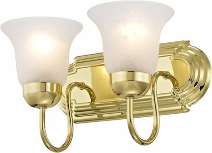 Livex Lighting 1072-02 Riviera 2-Light Bath Light, Polished Brass, 14 x 8 x 8