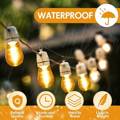 Mudder 60 Pack Light Bulbs 1w Replacement LED Light Bulbs S14 Shatterproof Waterproof String Lights Outdoor Indoor LED Lights Patio Bulb, E26 110v Regular Base(Warm White,60 Pack)