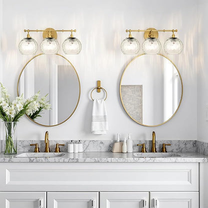 2 Pack Clear Hammered Glass Shade, Globe Glass Shades Replacements Lampshades Covers for light Fixtures with Chandelier Vanity Wall Sconces Pendants
