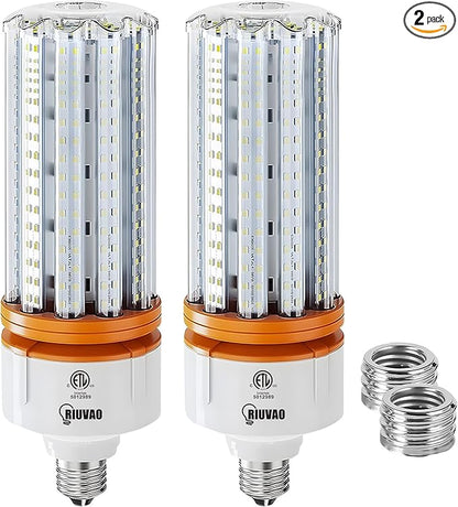 1000W Equivalent LED Corn Light Bulbs, 2 Pack 100W Led Corn Bulb 5000K Daylight White E26 E39 for Large Area Lighting, Warehouse，High Bay Lighting Wide Application