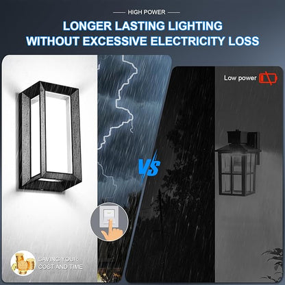 ledmo Exterior Wall Lights LED Beads 1800LM Outdoor Lights Fixtures Wall Mount Matte Black Outdoor Christmas Lighting 6000K Aluminum Shade Modern IP65 Waterproof for House Porch Walkway Coach 4 Pack