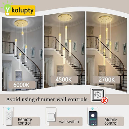 4-Light Pendant Lights Kitchen Island Mini Chandelier,Modern Gold Pendant Light with Remote Control,Teardrop Hanging Light Fixture for Dining Room Hallway