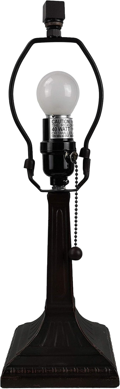 Amora Lighting Tiffany Style Mission Table Lamp with Vintage Stained Glass Decor