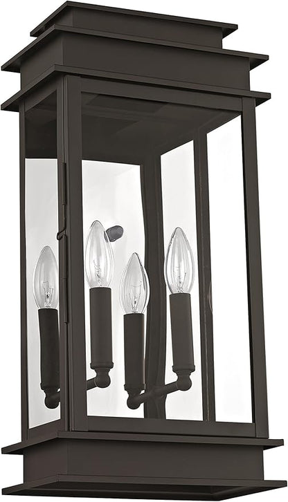 Livex Lighting 2018-07 Princeton Outdoor Wall Lantern,Bronze,19" x 8.3" x 12.2"