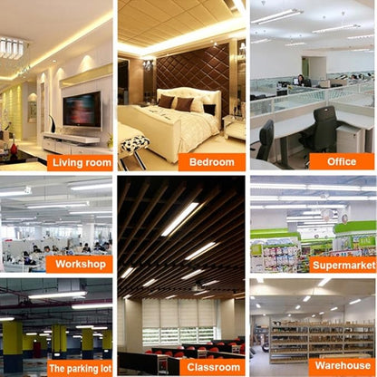 8ft 5000K T8 LED Tube Light for Garage Daylight White 45W Replacement 100 Watt Fluorescent Tube Lamp, Double-Ended Power, Frosted Cover, Single Pin FA8 Base Pack of 25