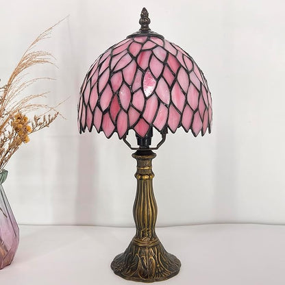 Table Lamp Base Replacement Only, Wide 4 Height 15 Inch, Fit for 6, 8, 10 Inch Tiffany Style Stained Glass Lampshade, Dark Bronze Finish,Resin, Push Switch On Cord(B (W4H15 Inch))