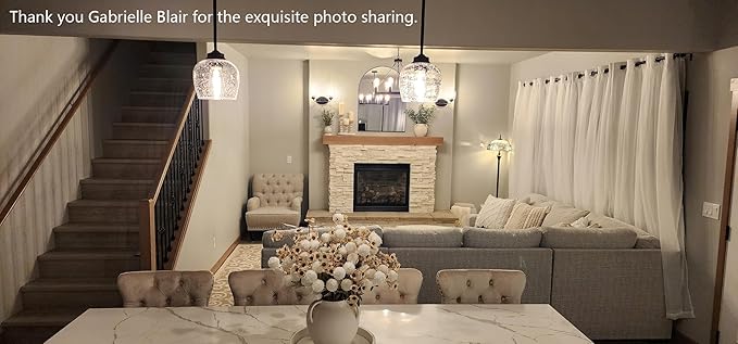 2 Pack 6.1 Inch Clear Seeded Glass Lamp Shade Pendant Ceiling Chandelier Wall Sconce Light Replacement Oval Glass Shade Fixture Over Sink Kitchen Island