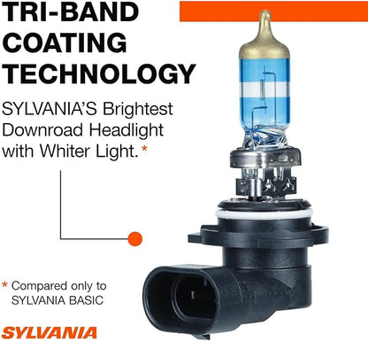 SYLVANIA - 9006 SilverStar Ultra - High Performance Halogen Headlight Bulb, High Beam, Low Beam and Fog Replacement Bulb, Brightest Downroad with Whiter Light, Tri-Band Technology (Contains 2 Bulbs)