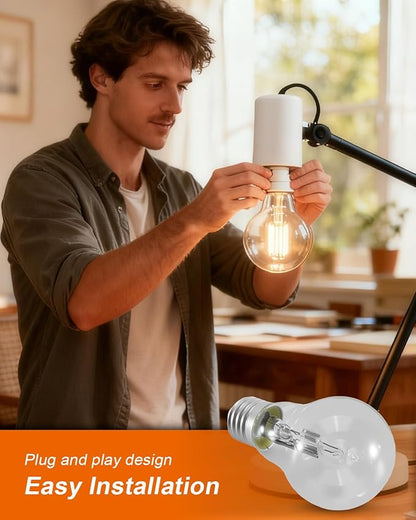 A55 E27 Halogen Bulb 10 Pack 220V 2700K 96 * 55mm 100W Clear Glass Lamps Fit for Use in Home or Shops and Offices