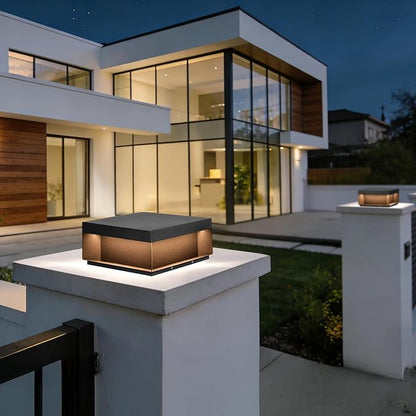 Outdoor Post Lights Hard Wired, 11.8'' AC100-240V Modern Outdoor Column Lights, IP54 Waterproof Pillar Light Outside, 3000K Column Light Posts for Outside, Lamp Post Lighting for Fence Deck Patio