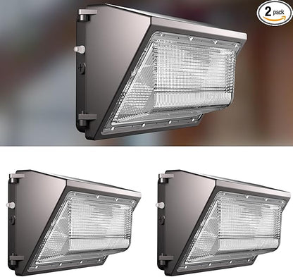Lightdot 2Pack 200W LED Wall Pack Lights - 30000Lm(150Lm/W) Dusk-to-Dawn (100-277V) 5000K IP65 Outdoor Exterior Lighting Fixture for Warehouse/Parking Lots | 5-Yr Warranty, ETL(Height:15~30ft)