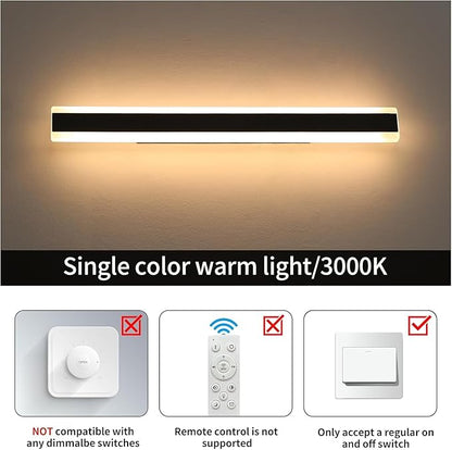 2 Pack Modern Outdoor Wall Sconce, 31.4inch LED Wall Light Fixture, IP65 Waterproof, 31W, Warm White 3000K, Black Minimalist Exterior Lights for House, Porch, Patio, Garage, Garden