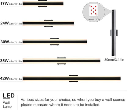 TODOLUZ 2-Pack 60-Inch LED Long Outdoor Wall Light Fixture, 42W IP65 Waterproof Exterior Linear Wall Mount Lighting, 5 Color Temperature Mode (3000K/3500K/4500K/5000K/6000K)