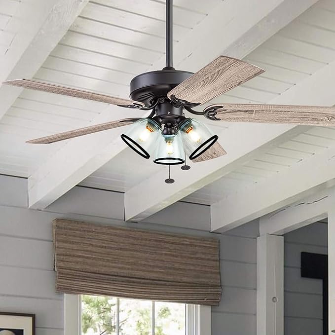 Ceiling Fans Clear Glass Shade Replacements, 3-Pack Lampshades Glass Shade Covers Round Black Border for Light Fixtures Chandelier Vanity Lights Wall Sconces Pendant Light, 1.65 In Fitter