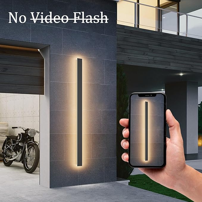 2 Pack 40Inch Long Outdoor LED Wall Lights 3000K Modern Exterior Wall Light Fixtures IP65 Waterproof for House Porch Courtyard