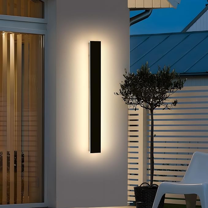 Mikeru 39inch Outdoor Wall Light Fixtures, 3000k Exterior Wall Sconces, Acrylic Invisible Exterior Wall Light for Porch Modern Outdoor Wall Mount Lighting for House Porch Patio Garage