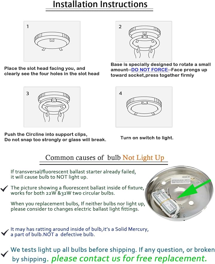 Circular Light Bulbs Set FC12T9-DL and FC8T9-DL Daylight Fluorescent Lamp,Circline 6500K 12inch T9 32Watts and 8inch 22Watts Replacement for Ceiling Light,12,000hrs Long Lifespans
