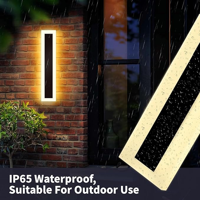 Modern - Outdoor - Lights 2 pack-39.4inch, 3000k Long Wall Led Light for House/Porch, Waterproof Ip65 Black Outside Led Wall Mounted Sconce Lighting Fixtures, 39.4in-2pack