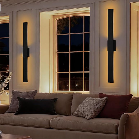 2 Pack Modern Outdoor Wall Lights for Patio,48 inch Long Outdoor LED Wall Lights,LED Long Linear Exterior Lighting,Outside Linear Wall Light for Porch,Patio,Enterway,Front Door