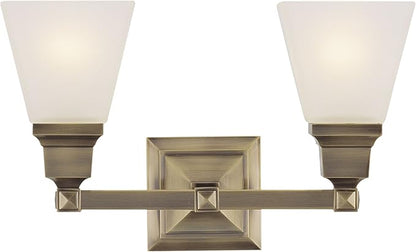 Livex Lighting 1032-01 Mission 2-Light Bath Light, Antique Brass