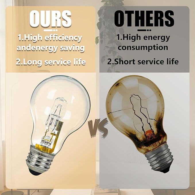 8Pcs 043168787963 78796 Halogen Light Bulbs丨43W 120V Clear Dimmable Bulbs for A19 Type E26 Base丨Suitable for Table Lamps