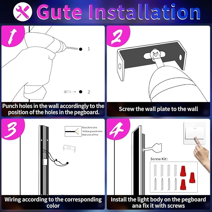 2 Pack Modern Outdoor Wall Lights, 39.3inch RGB LED Wall Sconce, IP65 Waterproof, Multi-Color Dimmable Light Fixture, Wall Mounted Lamps for Porch, Patio, Garage, House, with Remote Control