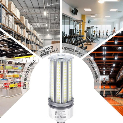 150W LED Corn Light Bulbs 2 Pack, AC110-277V, E26/E39 Base, 21450LM, Cob Bulb 5000K Daylight White Commercial Grade Corn Lights for Warehouse Parking Lots High Bay Street Light