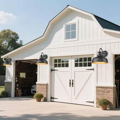 Outdoor Wall Light Fixture, Farmhouse Barn Light, Farmhouse Weatherproof Exterior Wall Sconce, Anti-Rust Outside Lantern Lamp for Porch, Patio, Garage (Black, Regular-4Pack)