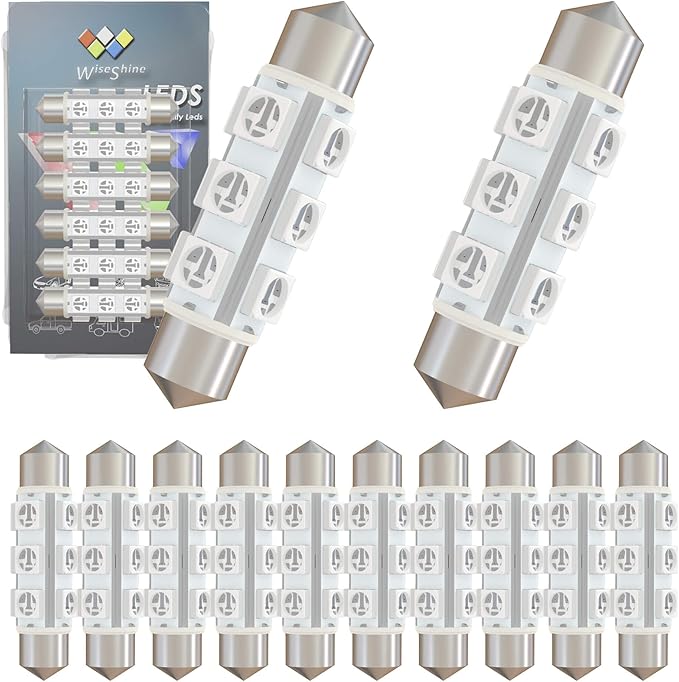 360 deg 44mm DC 24V 569 578 Festoon LED Car Bulb Red, 212-2 LED Bulbs for Truck Marine Boat Interior Door Cargo Lights Non Polarity(Pack 12)