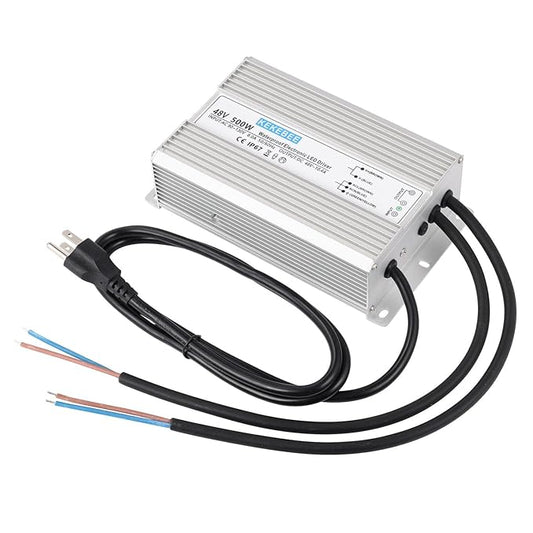 LED Driver 48V500W Waterproof Power Supply AC90-130V to DC48V10.4A Low Voltage Transformer IP67 Switching Power Supply Suitable for Indoor and Outdoor LED Lighting and Any 48V DC Equipment