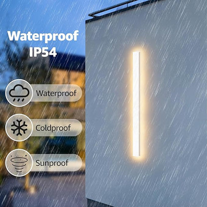 2 Pack 40inch Long Outdoor White Wall Lights 30W 3000K Modern Porch Lights Acrylic Waterproof IP65 Exterior Wall Light Fixtures for House Patio Porch Courtyard (White)