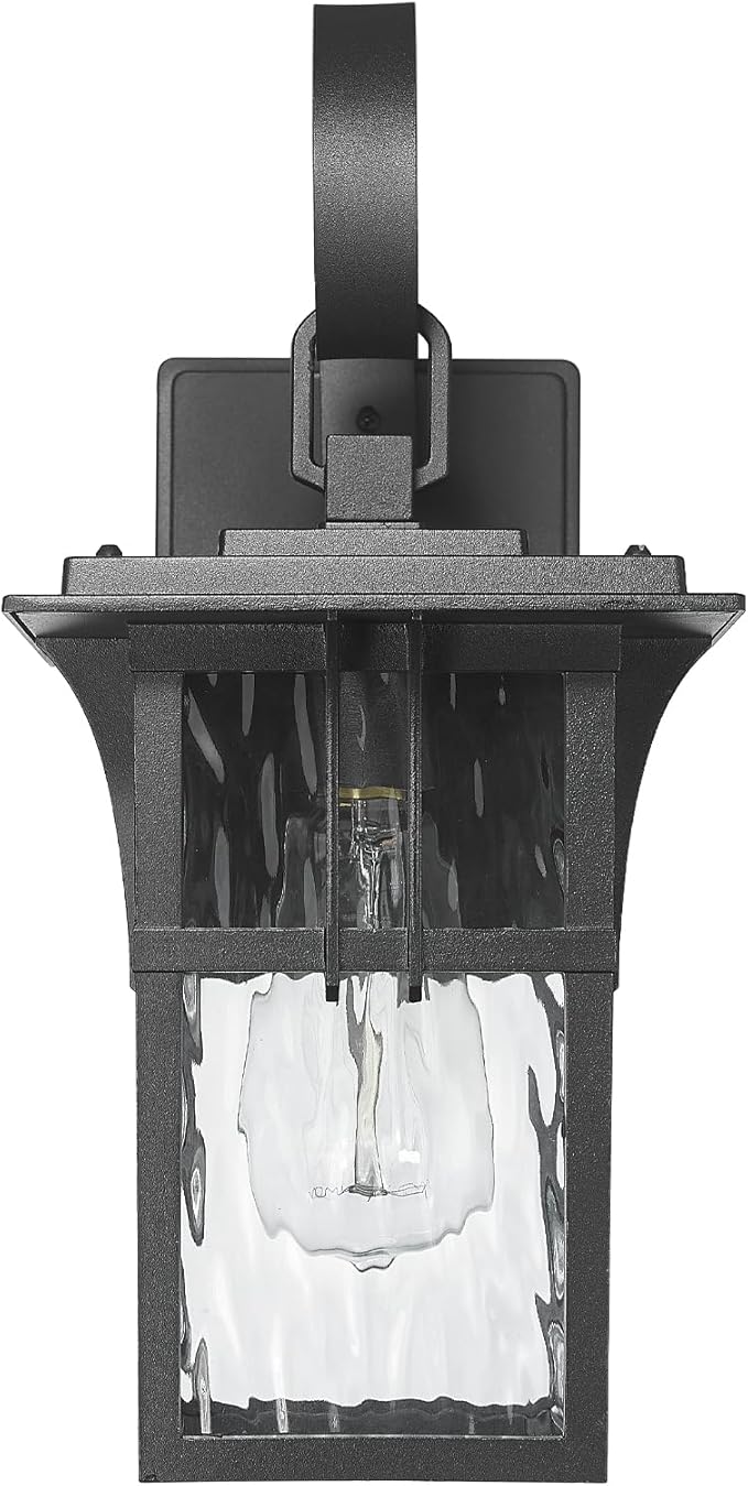Darkaway Outdoor Wall Light,Exterior Lighting Fixtures Wall Mount Porch Lights Waterproof Outside Sconce with Water Ripple Glass for Patio Hallway Garage Front Door