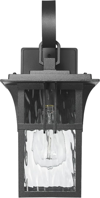 Darkaway Outdoor Wall Light,Exterior Lighting Fixtures Wall Mount Porch Lights Waterproof Outside Sconce with Water Ripple Glass for Patio Hallway Garage Front Door
