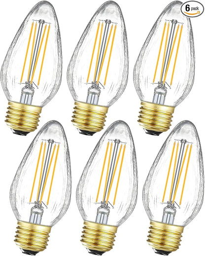 Leools E26 Vintage Edison Bulbs 8W Dimmable LED Bulbs Soft White 3000K 800lm 120V AC E26 Medium Base Light Bulbs for Pendant Light Fixture，6 Pack