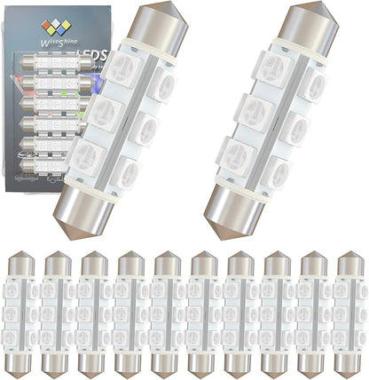 360 deg 44mm DC 24V Festoon LED Bulb 578 569 Amber Yellow,561 562 566 6413 LED Car Bulb for Truck Interior Door Cargo Lights Non Polarity(Pack 12)