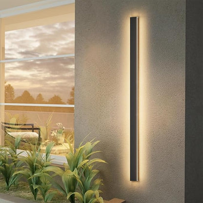 Aipsun Porch Wall Lights 59inch Long Strip Modern LED Outdoor Wall Light Fixture, 1 Pack Black Wall Mount Lighting Sconce Exterior Lights Wall Sconce 3000K for House Living Room Corridor