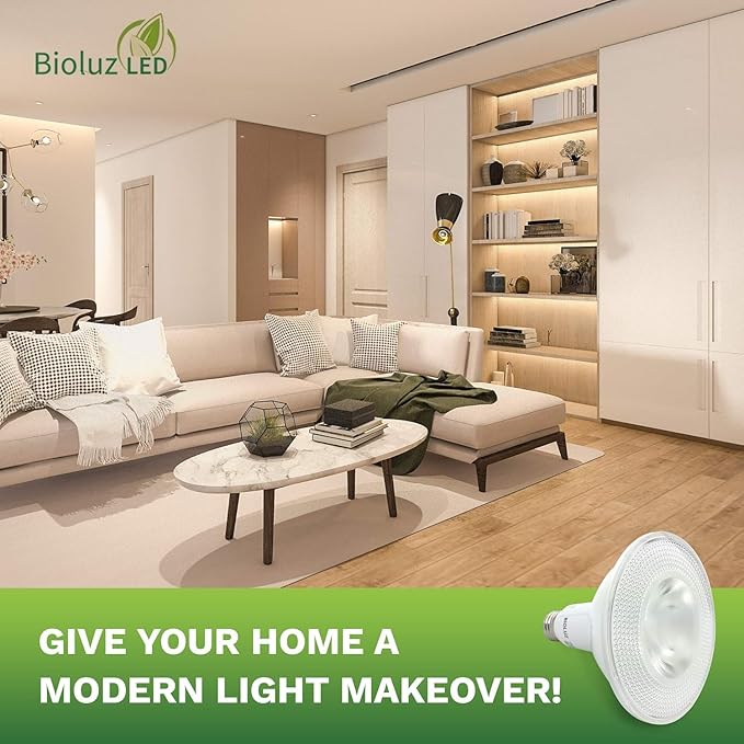 Bioluz LED 4 Pack PAR38 LED Light Bulb 90W Equivalent Using 13W 3000K Soft White 1050 Lumens E26 Base Dimmable Flood Light Bulbs Indoor/Outdoor UL Listed FCC RoAS Compliant High Efficacy LED Bulbs
